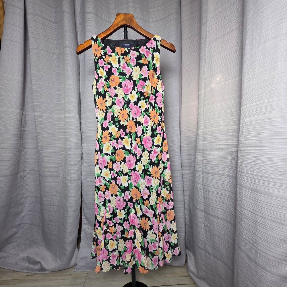 Chaps Ralph Lauren Women's Summer Dress Floral Size 4 Flounce Preppy Spring